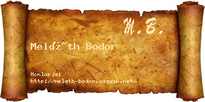 Meláth Bodor névjegykártya